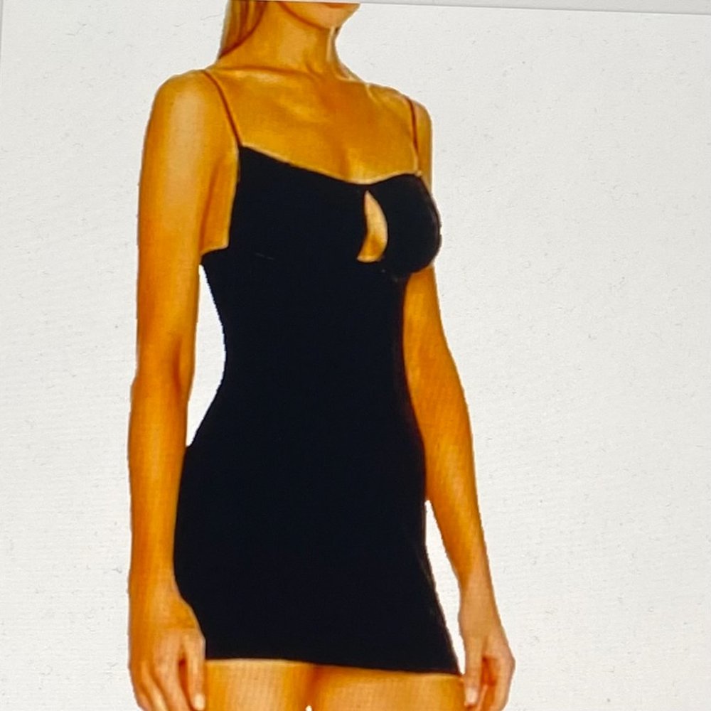 SUPERDOWN SHELBEY BLACK VELOUR MINI DRESS S